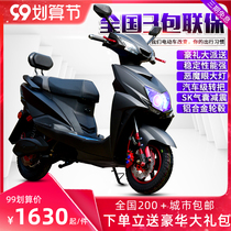 Shangling large electric motorcycle 60V72V battery car adult electric car large long-distance running King high-power electric motorcycle