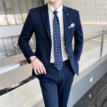 Suit suit Mens groom wedding dress Best man handsome two-button suit Business formal professional overalls
