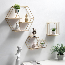 Nordic wall decoration frame iron creative wall layout Wall living room background rack clothing store pendant
