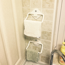 Toilet hanging washing face cool towel shelf household non-perforated plastic hand towel holder single pole frame modern simplicity