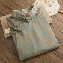 Traditional flat cut vintage pharaoh Shanghai satin no provincial road cheongsam dress 2021 summer placket cheongsam women