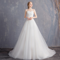 Wedding dress 2021 New French bride temperament small man temperament Thorn line simple thin tailing light winter