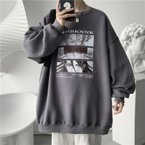 Sweater male tide ins autumn cartoon cartoon printing round neck pullover Korean version of the trend couple long-sleeved jacket