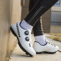 Double buckle road bike lockless riding shoes Mens and womens lock shoes Summer mountain bike shoes Hard sole power shoes Cycling shoes