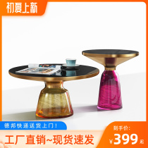 Nordic tempered glass bell Bell Tea Table Living Room Personality Creative Round Modern Minima Light Extravaganza Small Tea Table