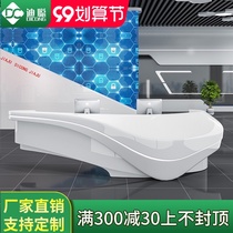 Lacquered special-shaped reception desk cashier desk corporate lobby front desk custom office desk and chair simple modern bar
