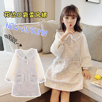 Girl Skirt 2022 Spring Dress New CUHK Child Bubble Yarn Sleeves Spring Autumn Ocean Breeze Princess Even Dress Dress