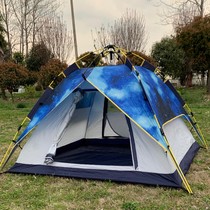 Tent outdoor portable fully automatic rain camping thick single double speed open camping double tent equipment snap up