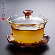  Yipin Workshop Taiwan handmade atomized glass cover bowl Teacup Large heat-resistant three-cai cover bowl Kung Fu tea set