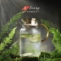 Home Light Lavish Cold Kettle Water Cup Suit High Temperature Resistant Vertical Textured Cool Kettle Living Room Bubble Teapot Cool White Open Kettle