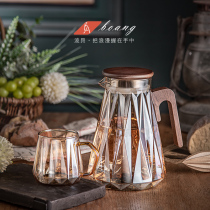 Creative Cool Kettle Glass High Temperature Resistant Home Cold Brew Cup Juice Cool White Open Kettle Living Room Cold Kettle Large Capacity