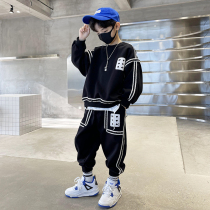 Boomer boy necropolis suit 2022 new spring clothing childrens sports Two sets of boys trendy CUHK childrens clothing