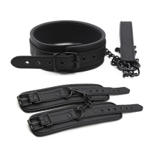 SM restraint soft handcuffs foot cuffs neck collar collar neck sleeve bundle tuning male and female slave KB torture equipment supplies set