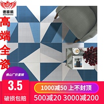 Mediterranean blue fabric tiles Geometric parquet tiles Mixed paving wall tiles flower pieces 200mm tiles special anti-slip