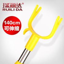 Cloth bar extended stainless steel telescopic clothes drying fork bar coffin Rod telescopic clothes fork stick