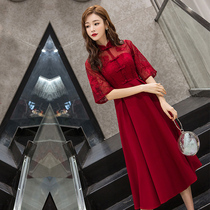 Toast Bride 2021 New pregnant women wine Red thanks banquet size fat mm dress usually wear engagement autumn