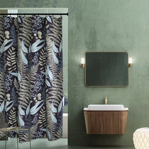 Bathroom shower curtain waterproof cloth set Bathroom door curtain thickened mildew curtain hanging curtain Free hole bath partition curtain