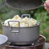 Pure Titanium Outdoor Steamer Portable Titanium Pot Titanium Metal Outdoor Small Steamer Rice Cooker Lightweight Storage Cooker