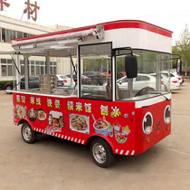 Snack truck electric four-wheel dining car ice powder stall mobile commercial barbecue fire teppanyaki multifunctional breakfast car