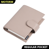 Moterm Regular Pocket A7 loose-leaf hand account Litchi pattern head layer cowhide Notepad Diary