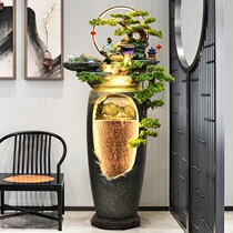 Chinese-style flowing water rich Fountain light and extravagant landing Zen courtyard landscape porch living room humidification water curtain rockery ornaments