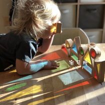 rainbowblock wooden acrylic rainbow building blocks for children to build childrens early education puzzle stacked toys