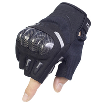 ruigi summer motorcycle riding half finger carbon fiber protective shell gloves breathable anti-fall racing bike riders glove