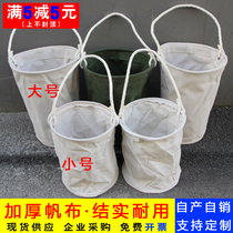 Cylindrical power tool bag Canvas round toilet bag Electrical insulation bucket repairman aerial work hanging bag