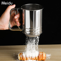 Flour sieve handheld semi-automatic baking flour sieve household Cup sieve strainer ultra-fine filter
