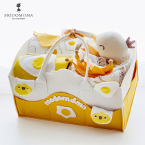 modomoma newborn supplies baby gift box cotton long sleeve poached egg halter suit full moon gift