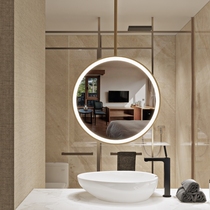 Boom round mirror hanging hanging mirror led luminous mirror homestay bathroom mirror hotel bathroom mirror with light