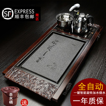 Fully automatic household ceramic Wujin Stone tea tray solid wood tea tea table kung fu tea set four-in-one induction cooker