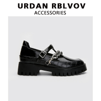 URDAN RBLVOV2022 spring new French style Mary Jane shoes thick bottom chain retro small leather shoes women Inn