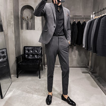 Casual suit mens suit Korean trend mens slim suit jacket British handsome groom wedding dress