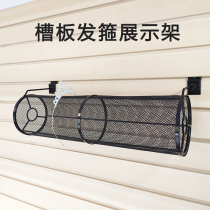 Groove plate headhoop rack jewelry store shelf headband display rack black adhesive hook desktop hair hoop hole board hairpin ring rack