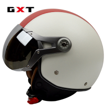 GXT electric battery car helmet male and female winter warm retro semi-helmets light convenient four-season universal safety helmet