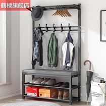 Home change of shoes stool hanging clothes hanger integrated into doorway entrance hanging bag rack Xuanguan clothes hat rack Soft bag Cushion Shoes Cabinet