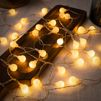 Led decorative lamp string bedroom room birthday arrangement usb plug-in atmosphere light battery Outdoor Round Ball Small Colored Lights