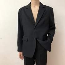 Quan Yi spring and autumn suit jacket mens Korean version loose design sense black hanging temperament single west casual casual suit