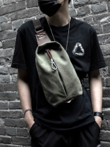 Hong Kong mens new trendy brand chest bag personality shoulder bag sports waist bag canvas mini bag messenger bag