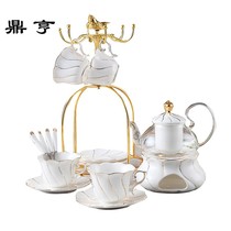 Dingheng Nordic Ceramic Glass Tea Pot Set Candle Heat Afternoon Tea Tea Machinery Household Flower Tea Cup Tea Pot