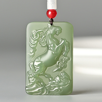 Hetian Jade immediately rich pendant mens Jade brand zodiac horse Yupei immediately successful jade necklace female jade pendant