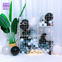 Net red shop decoration ocean ball iron grid cube column tremble sound noodles small Canteen decoration restaurant milk tea station