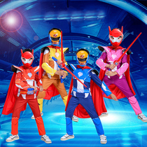 Mini special team x clothes Childrens armor warrior cos clothing Cartoon animation Ford suit performance costume
