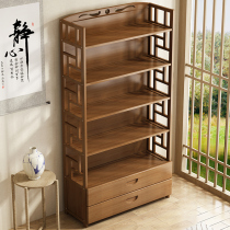 Bookshelf simple floor bookcase multi-layer storage children's lockers simple modern multifunctional solid wood storage rack