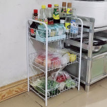Living room Bedroom kitchen bathroom multilayer with wheel mobile shelve plastic floor storage rack toilet accommodating rack