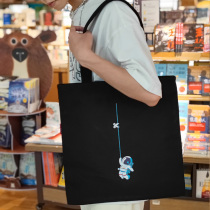 Astronaut Sails Buns Bag Mens Summer Art Large-capacity Students Class Day Department Printed Black Single Shoulder Carry-on Shopping Bags