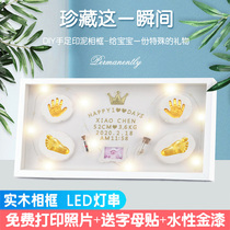 Baby hands and feet foot prints fetal hair full moon souvenir 100 days of baby hand and foot ink newborn permanent year old