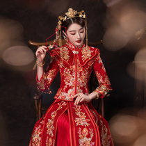  Xiuhe dress bride 2021 new small Chinese wedding dress wedding cabinet dress wedding dress toast dress female
