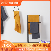 Nordic Stiletto-Free Floor Bathroom Wool Towel Rack Toilet Shelf Bath Towel Rack Rag Rack Bedroom Hanging Clothes Hanger